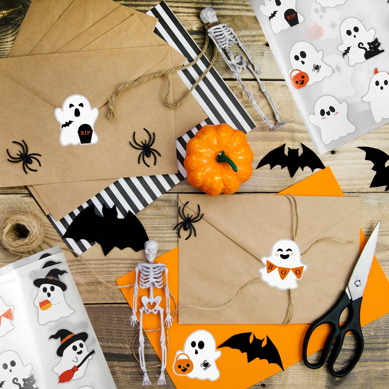 100 Calcomanías De Fantasmas Halloween - Adhesivos Decorativos Para Fiestas, Regalos, Niños Y Adultos