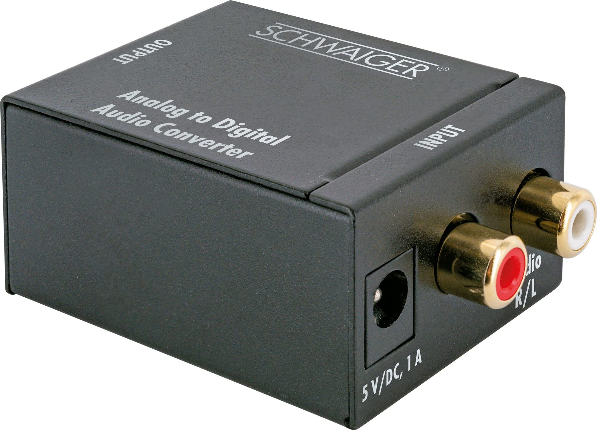 SCHWAIGER ADW100 513 Audio Konverter Analog zu Digital Audioconverter Audiowandler Audiokonverter Toslink Cinch Koaxial