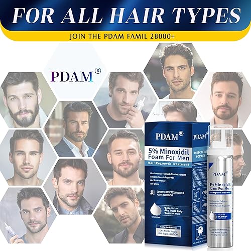 Miniatura 7 de 5% de minoxidil para el crecimiento del cabello de espuma de Minoxidil para hombres, tratamiento tópico de pérdida de cabello, cabello extra fuerte,