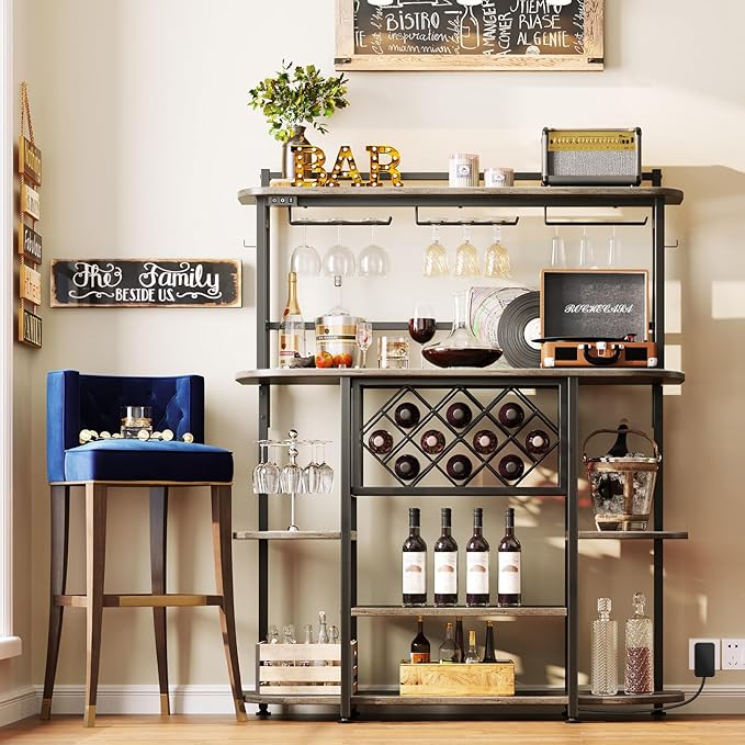 Estante para Vinos ROCHECASA con Luz LED, 6 Niveles, Gris, 43.3" miniatura 4