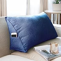 Vista 1 de Almohada de cabecera con protección de cintura, almohada de lectura, almohada triangular de cuña, cojín de espalda larga con funda extraíble