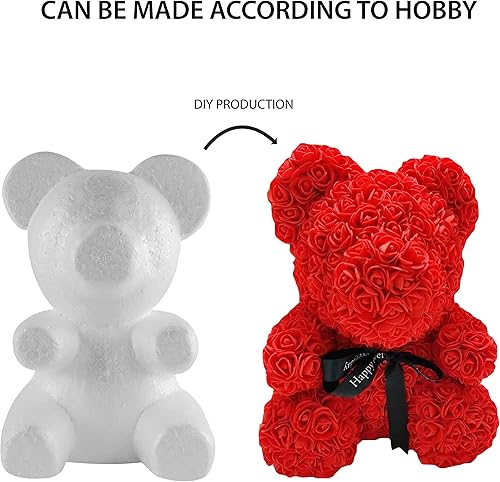 Miniatura 7 de Super Z Outlet Oso de peluche de espuma en forma de nariz plana para artes y manualidades en blanco, molde para decoración de fiestas, bodas,