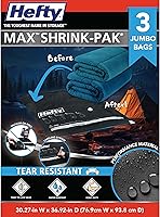 Hefty Jumbo Vacuum Storage Bags 3-Pack (30x36 Inch) Heavy Duty Seal for Bedding, Clothes, Comforters, Pillows - Reusable Pump Included, Black