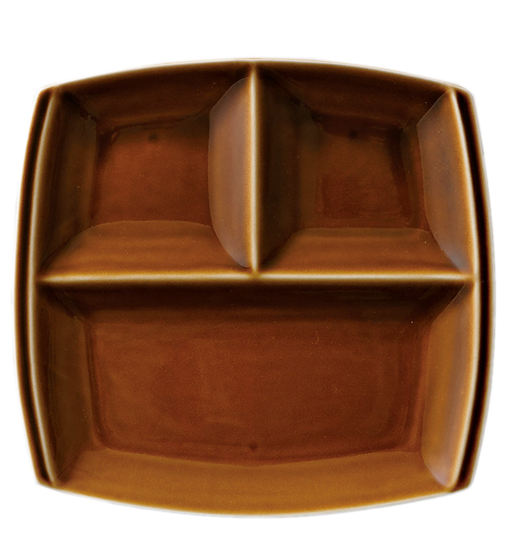 Amazon.co.jp: titto 3つ仕切皿(角) ブラウン P37502