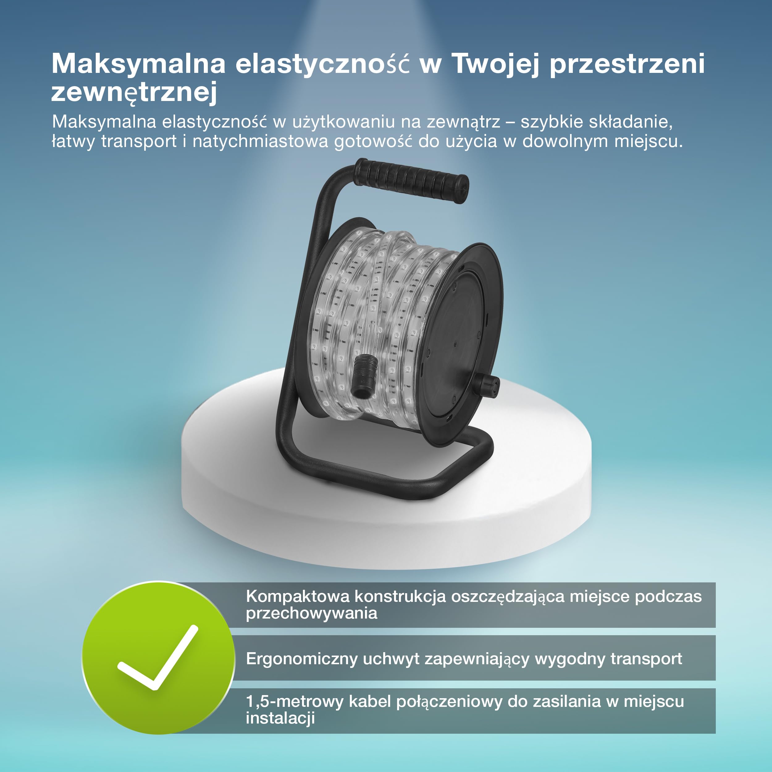 OSRAM Taśma LED Outdoor Flex RGB 15M IP65, w tym pilot zdalnego sterowania, możliwość przedłużenia do 50 m, z bębnem kablowym, kablem połączeniowym, akcesoriami