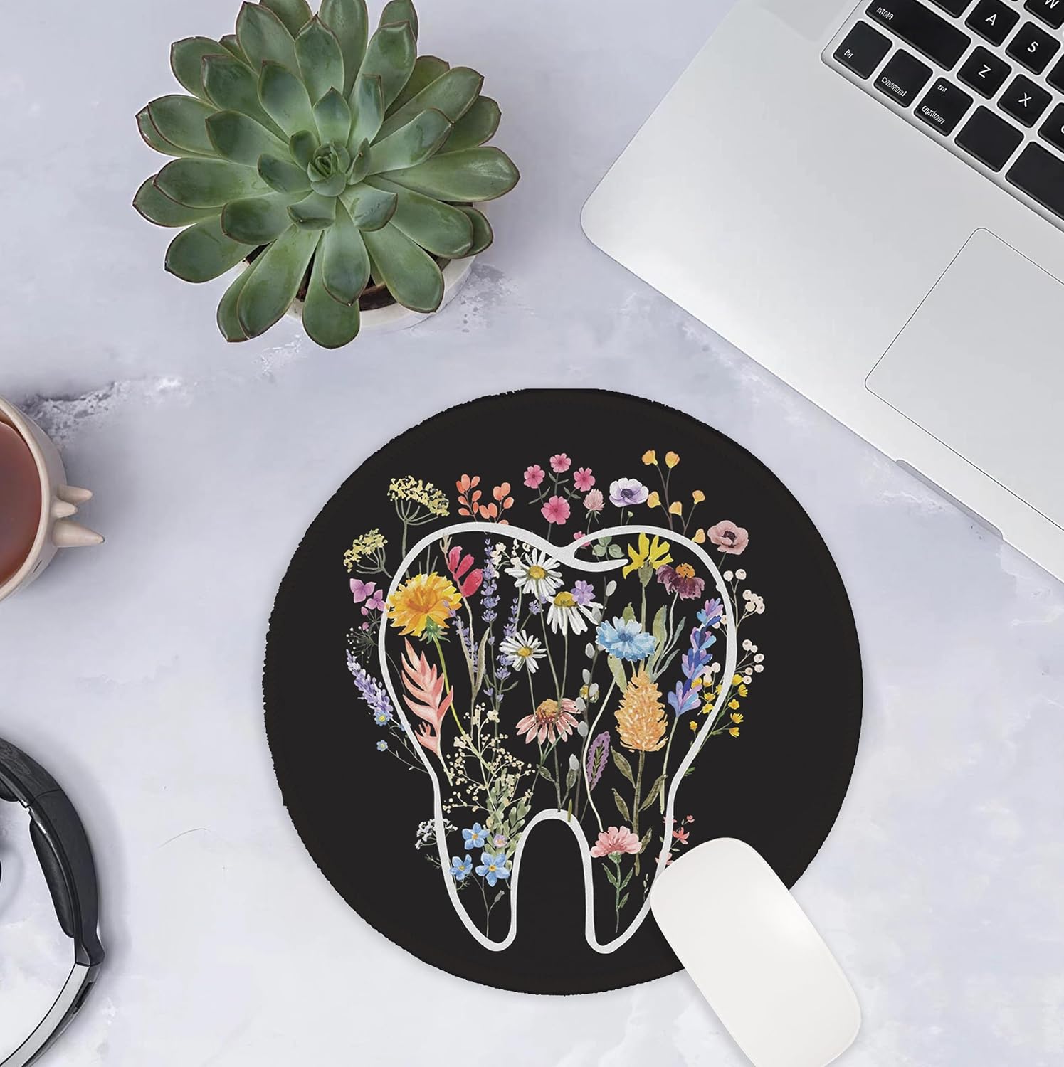 Dentist Dental Gifts Round Mouse Pad for Desk 8x8 in image 5