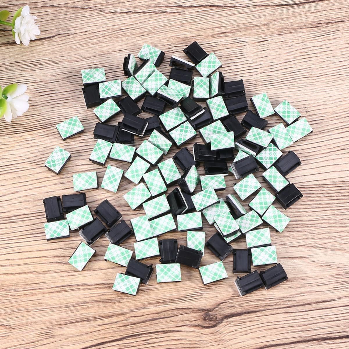 OSALADI 100pcs Fixed Line Base Cable Holder Clamps Adhesive Cable Clips Wire Tie Organizers Power Cord Clamp Cord Anchor Holder Electric Wire Clips