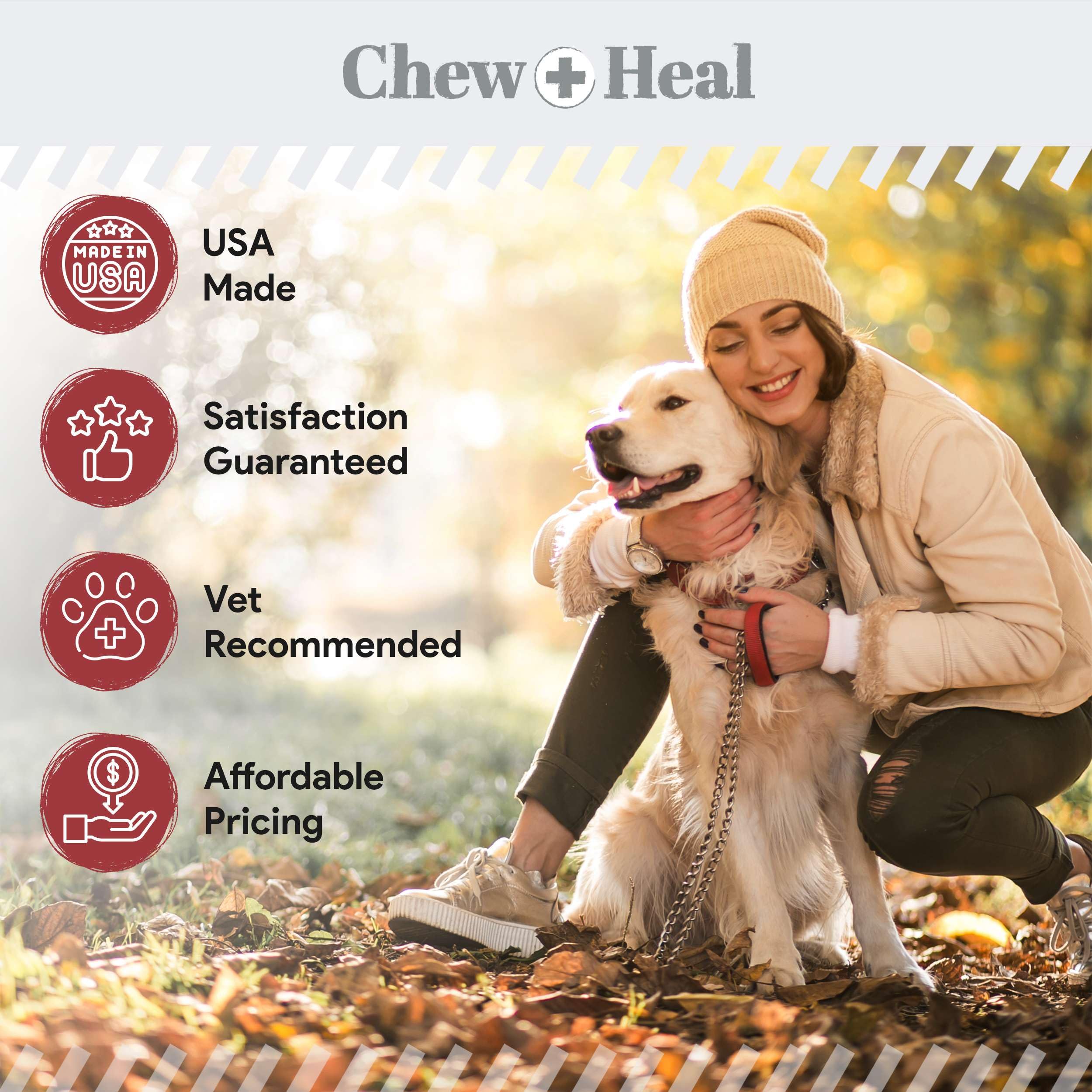Chew Heal UTI Treatment Cranberry Chews For Dogs 120 Treats, 56 OFF
