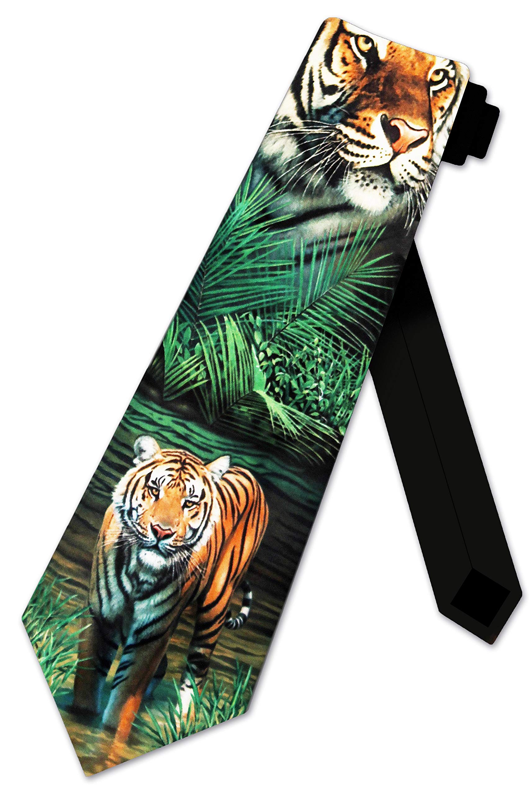 Xoovtka Men's As Pic Tiger Ties Animal Neckties Jungle Tie