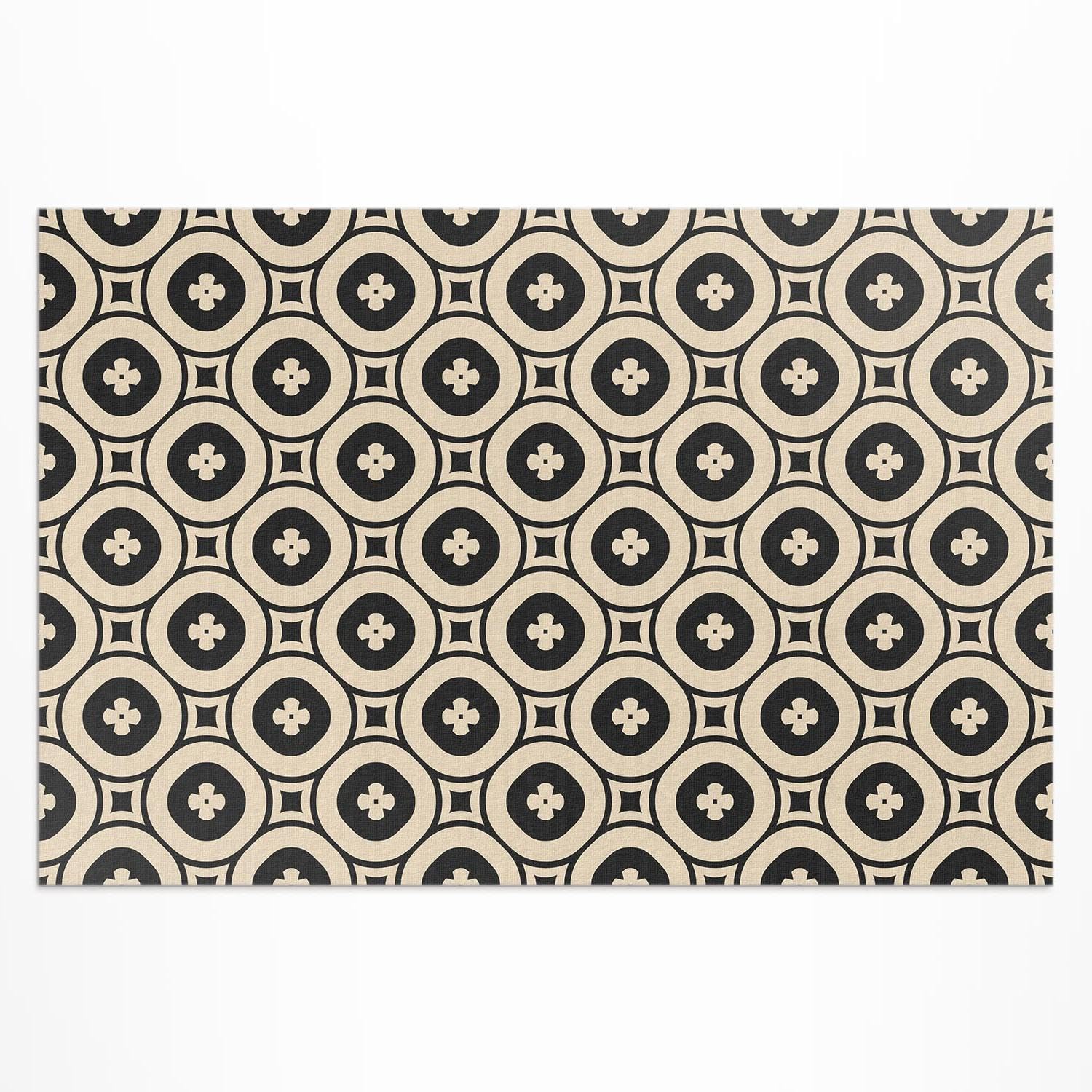 Tapis de sol vinyle de qualité supérieure à motif géométrique pour terrasse chic