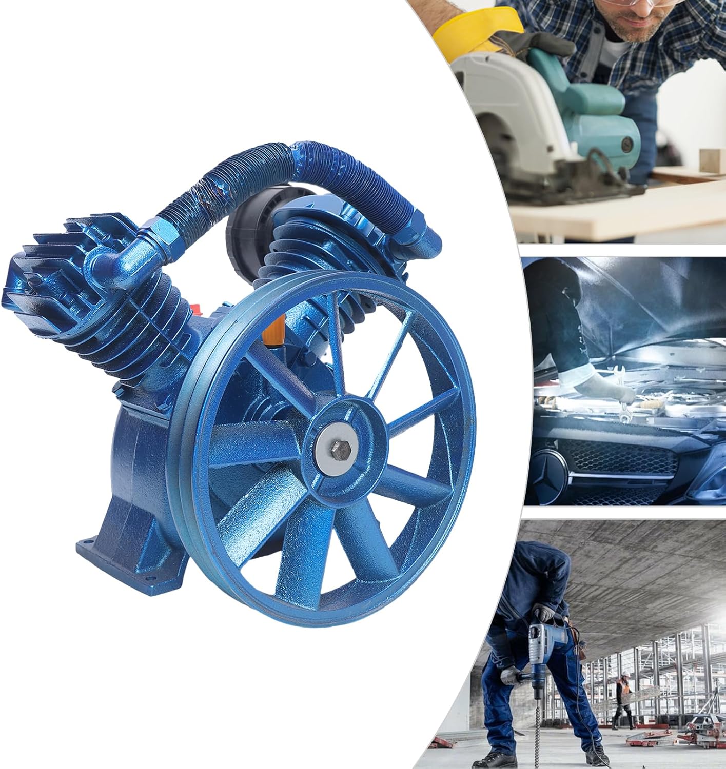 4KW 5.5HP Twin Cylinder Air Compressor Pump Head 175PSI