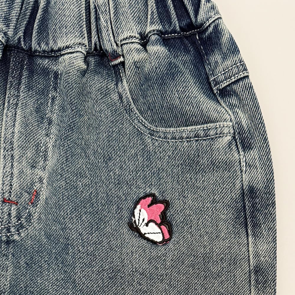 Peacolate 5-12Years Spring Fall Clothingsets Kid Little&Big Girls Pullover Long Sleeve T Shirt and Embroider Butterfly Jeans - Image 7