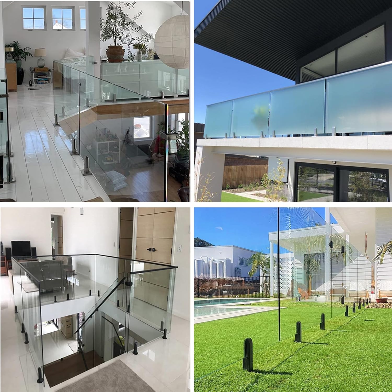 304 Stainless Steel Glass Spigots Pool Fence Spigot Clamp, for Balcony Garden Deck Handrail Home Garden Stairs Glass Mounting Brackets(Pack of 10)