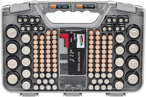 Miniatura 8 de Ontel Battery Daddy - Estuche organizador con probador, almacena y protege hasta 180 baterías, doble cara, diseño duradero con tapa de bloqueo