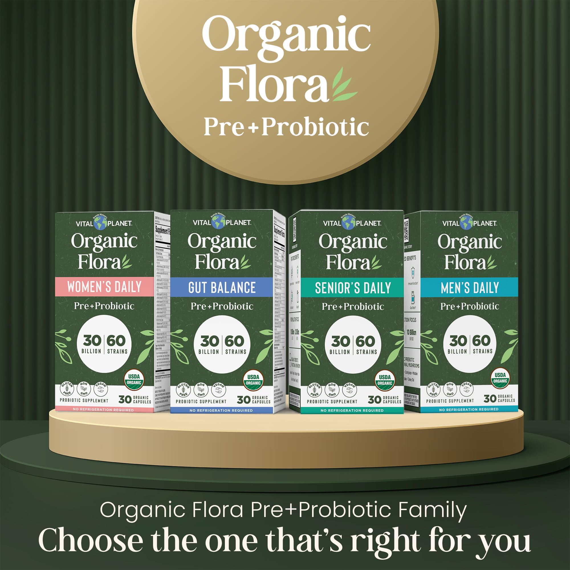 Vital Planet - Organic Flora Probiotics for Gut Health Balance, Shelf Stable Probiotic 30 Billion CFU, 60 Diverse Strains, Prebiotic Organic Mushroom Blend for Immune and Digestive Support 30 Capsules — Amazon image 6