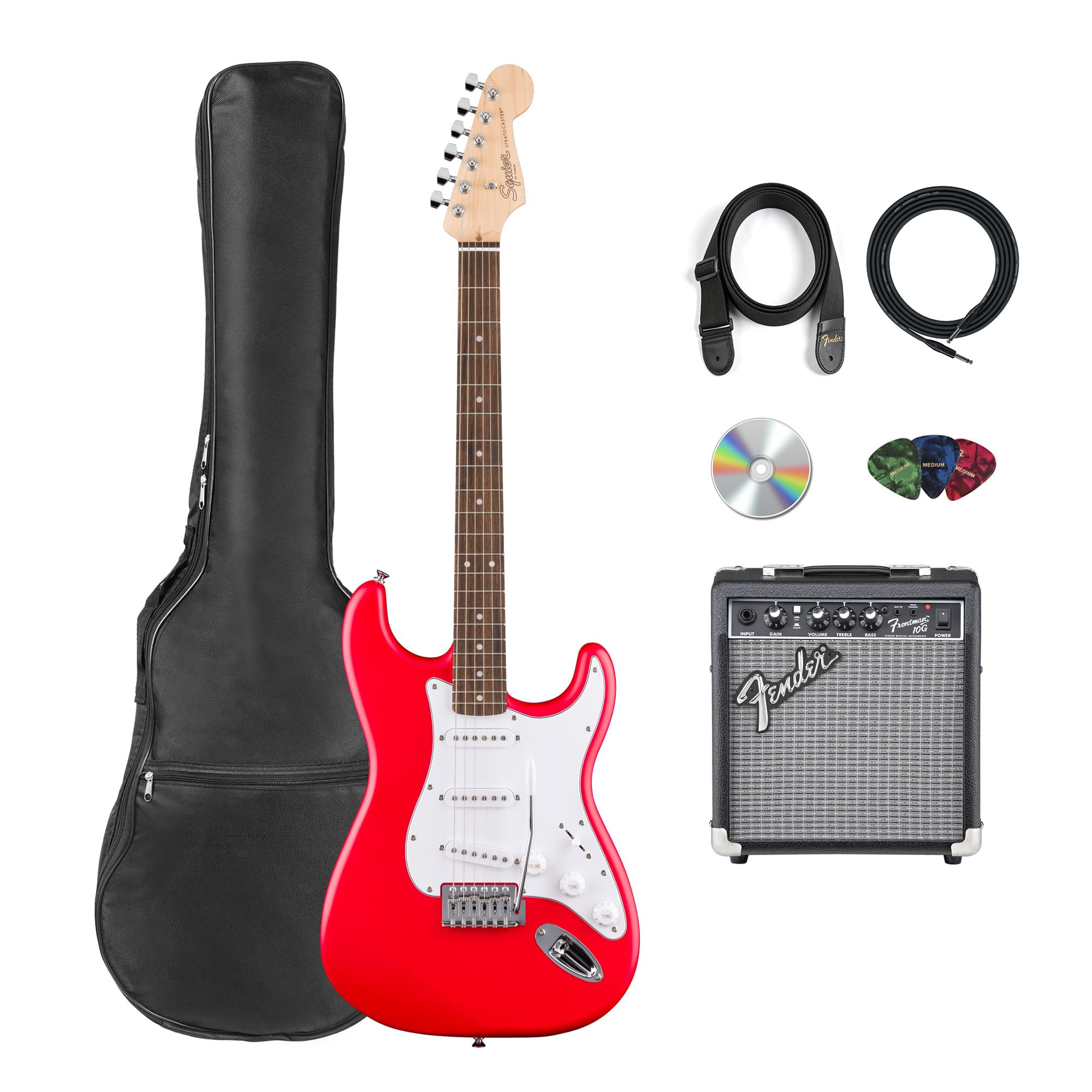 Amazon.com: Fender Squier Stratocaster - Torino Red Bundle with