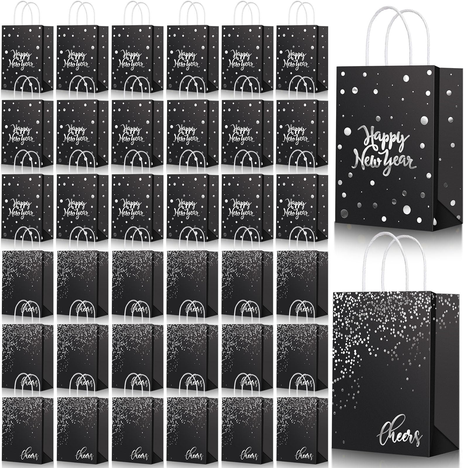 Amazon.com: Locmeo 60 Pcs Happy New Year Gift Bags with Handles
