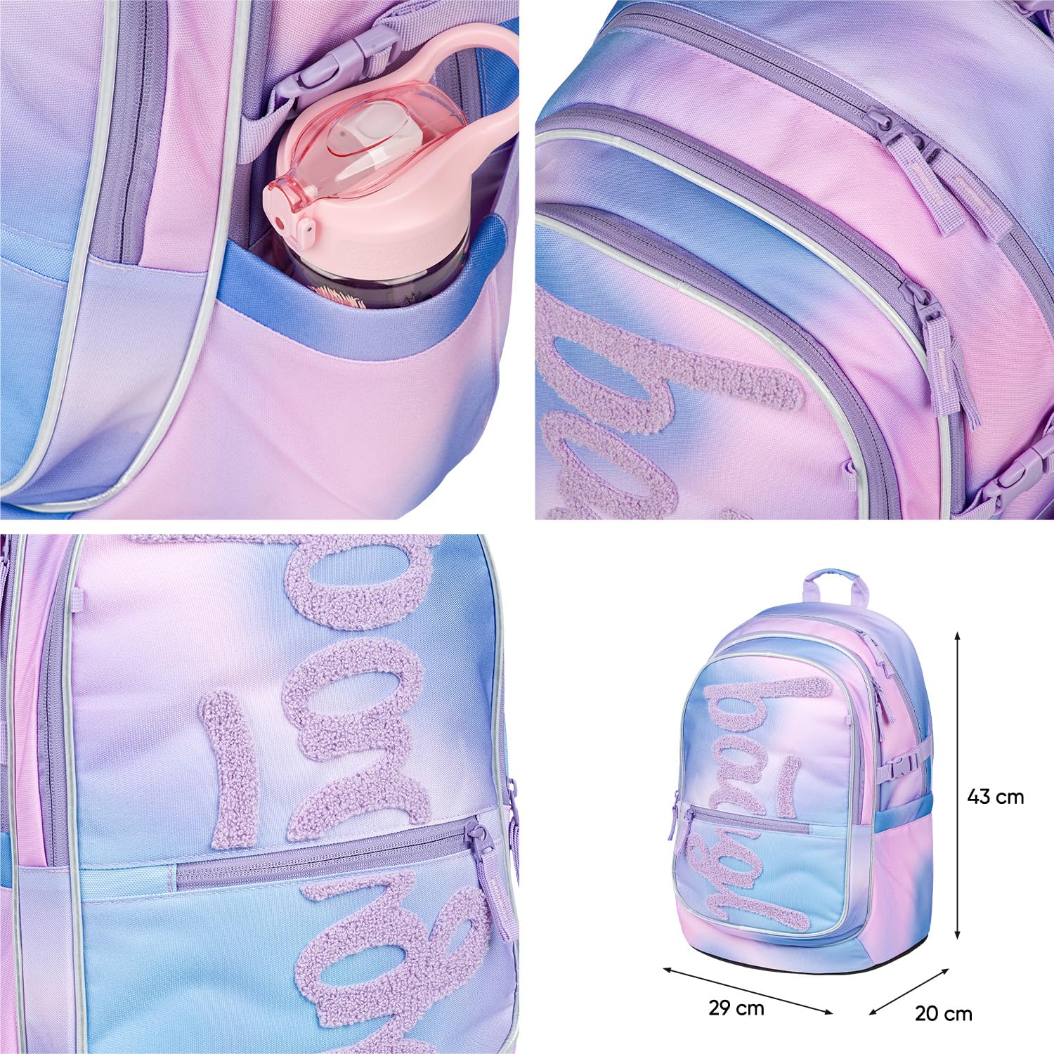 Baagl Kinderrucksack, Schulrucksack für Kinder mit ergonomisch geformter Rücken, Brustgurt und reflektierende Elemente