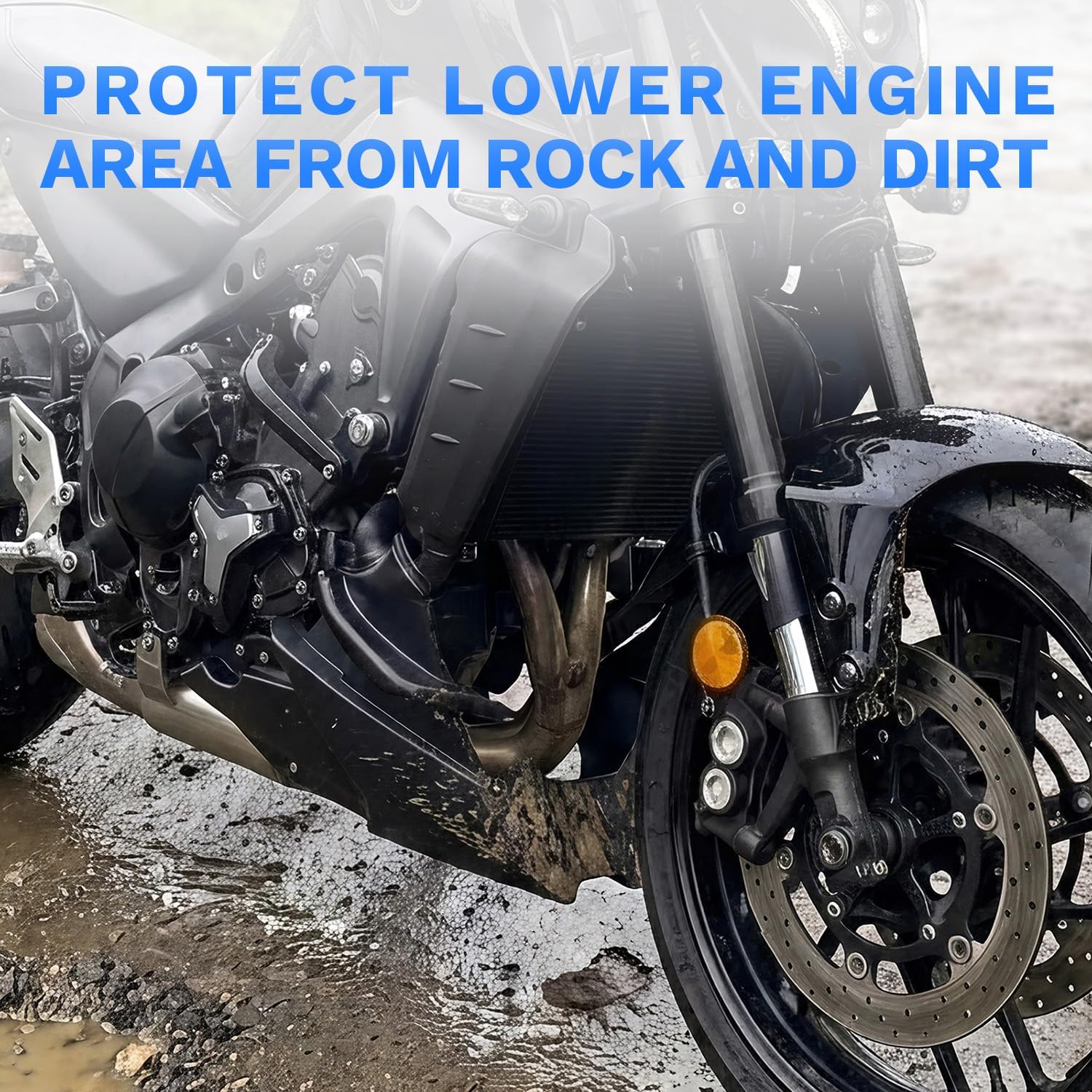 Lower Engine Belly Pan Spoiler Fairing Guard for MT09/MT-09 SP/Tracer 9/Tracer 9 GT/XSR900 2021-2025, Motorcycle Frame Panel Guard Chassis Shroud (Black)