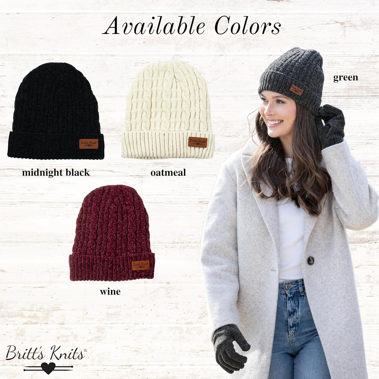 Britt's Knits Women's Soft Chenille Plush-Lined Thick Knit Cold Weather Hat Ski Cuff Cap - Image 4