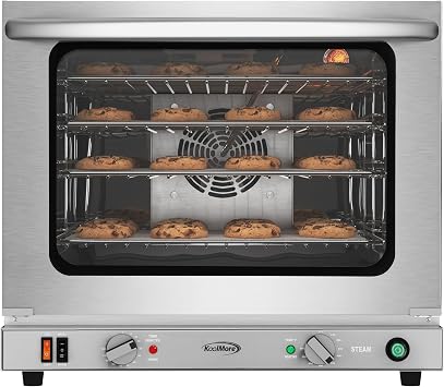 KoolMore 23 in. Commercial Countertop Convection Oven for Half-Size Pans with 4 Racks 2800W of Power and Steam Injection, 240V in Stainless-Steel, ETL Listed for Safety and Sanitation KM-CTCO-23STI