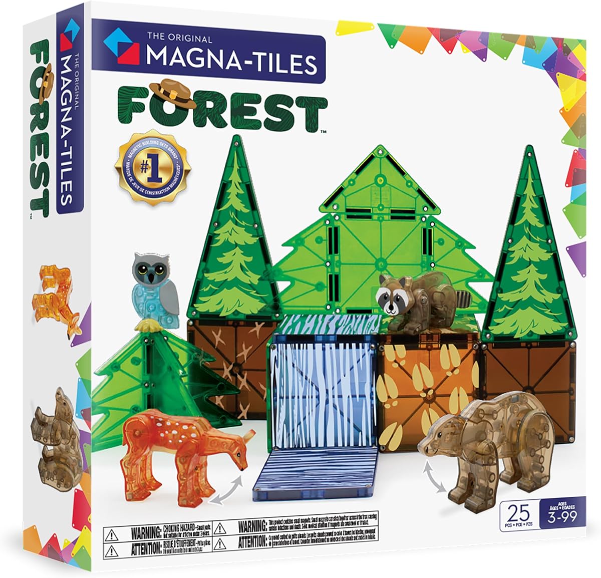 Juego de construcción magnético de 25 piezas de animales del bosque, la marca de construcción magnética ORIGINAL