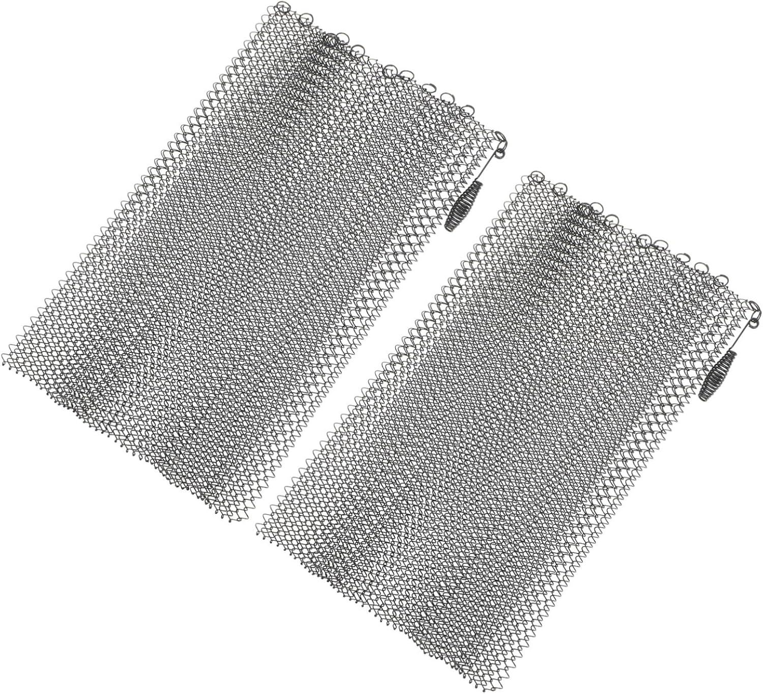 2pcs Decorative Fireplace Screen Doors Mesh Curtain Sparks Guard Panel Christmas Hearth Mesh Screen
