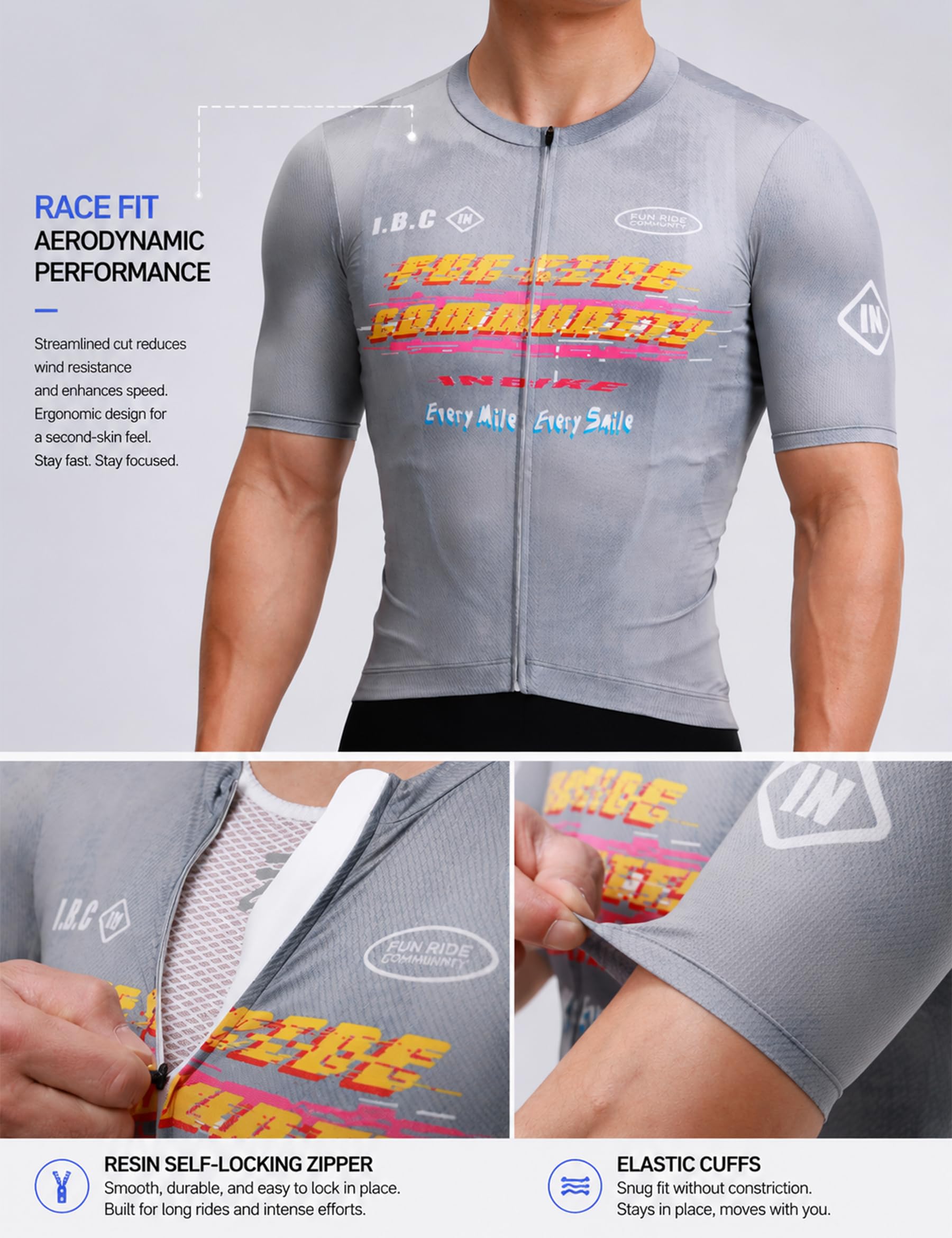 INBIKE Męska koszulka kolarska MTB męska letnia oddychająca szybkoschnąca lekka odzież MTB koszulka rowerowa z krótkim rękawem do jazdy na rowerze biegania fitness