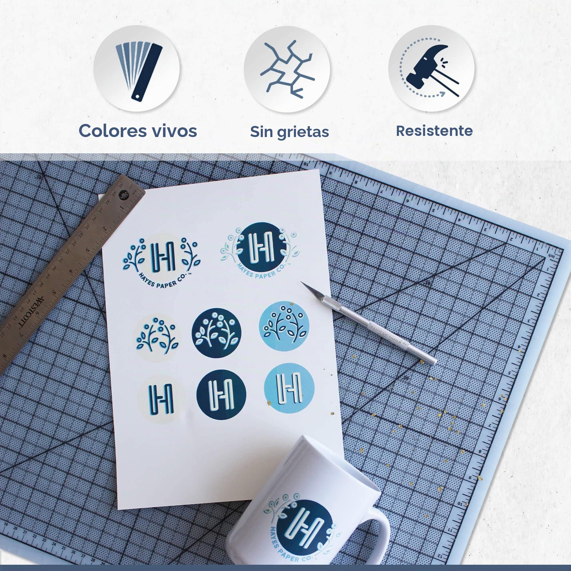Hayes Paper Papel Transfer al Agua Blanco – 20 Hojas de Papel Calco al Agua Hidroimpresión Imprimibles Tamaño A4