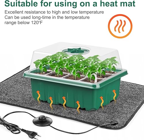 Miniatura 6 de DJGINRO Kit de iniciación de semillas de 12 paquetes (bandeja total de 144 celdas), con cúpula ajustable de humedad, para semillas, bandejas de