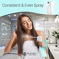 Vista 2 de BeautifyBeauties Botella de spray para el cabello – Botella de spray continuo Mister para peinado, limpieza, plantas, mascotas, peluqueros, salones