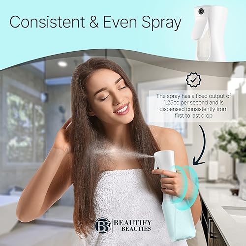 Miniatura 2 de BeautifyBeauties Atomizador para el cabello, de rocío continuo para peinado, limpieza, plantas, mascotas, barberos, salones y aromas de aceite Negro