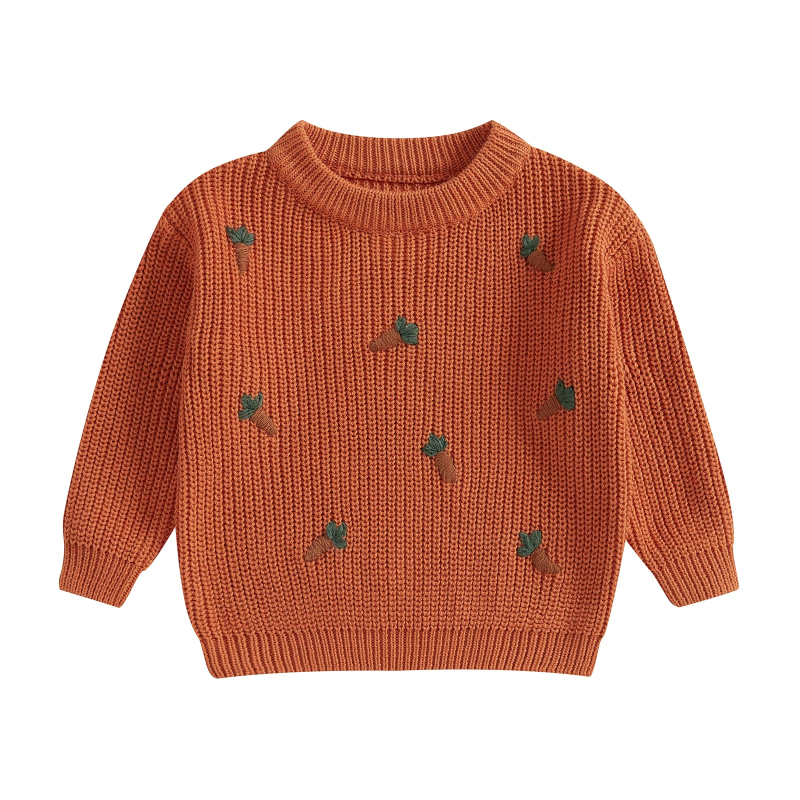 LSFYSZD Toddler Baby Girls Boys Halloween Pumpkin Sweaters Long Sleeve Crew Neck Winter Warm Knitwear Pullover Jumpers Top — view 48