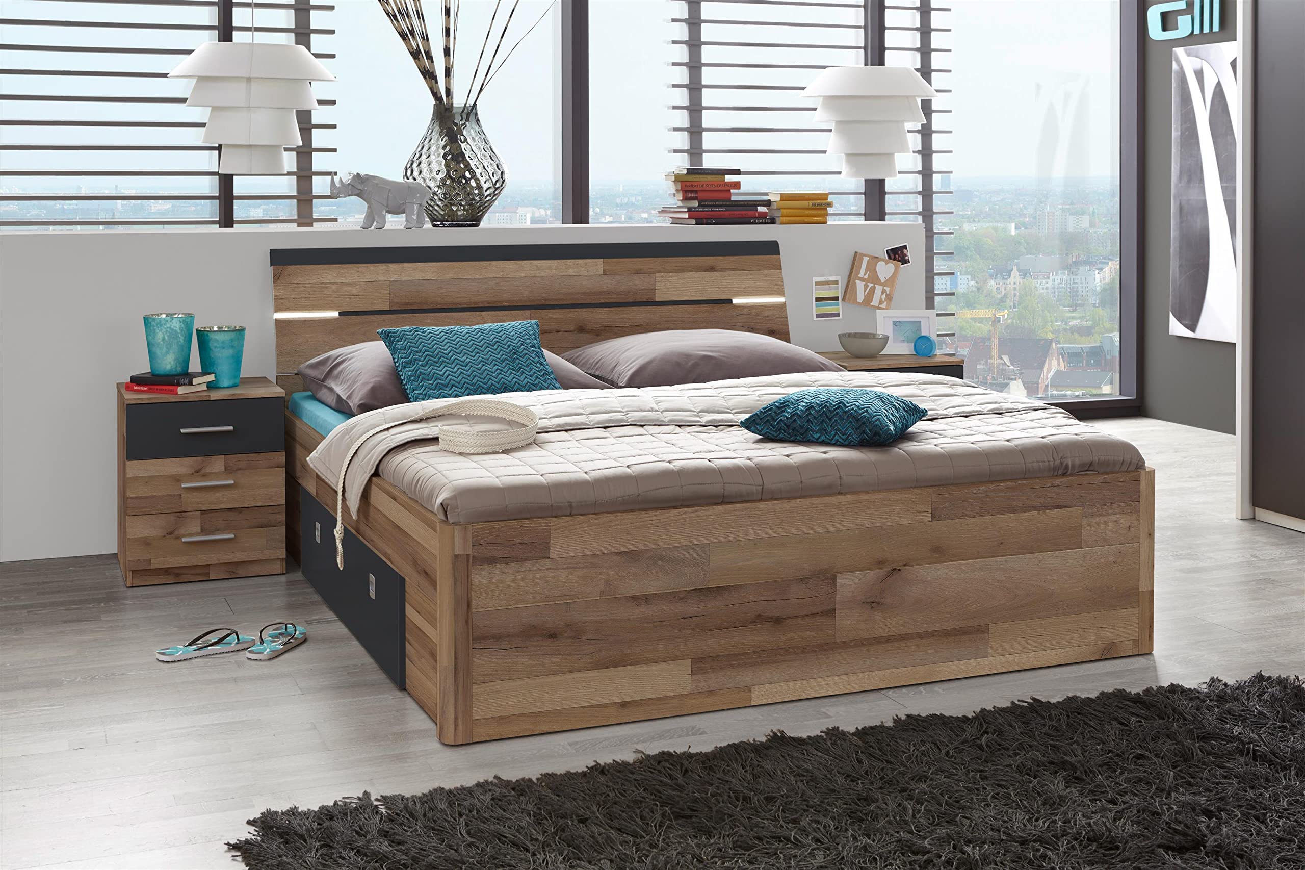 möbelando Schlafzimmer Komplettset Schlafzimmerprogramm Schlafmöbel Isobel I (2-teilig)