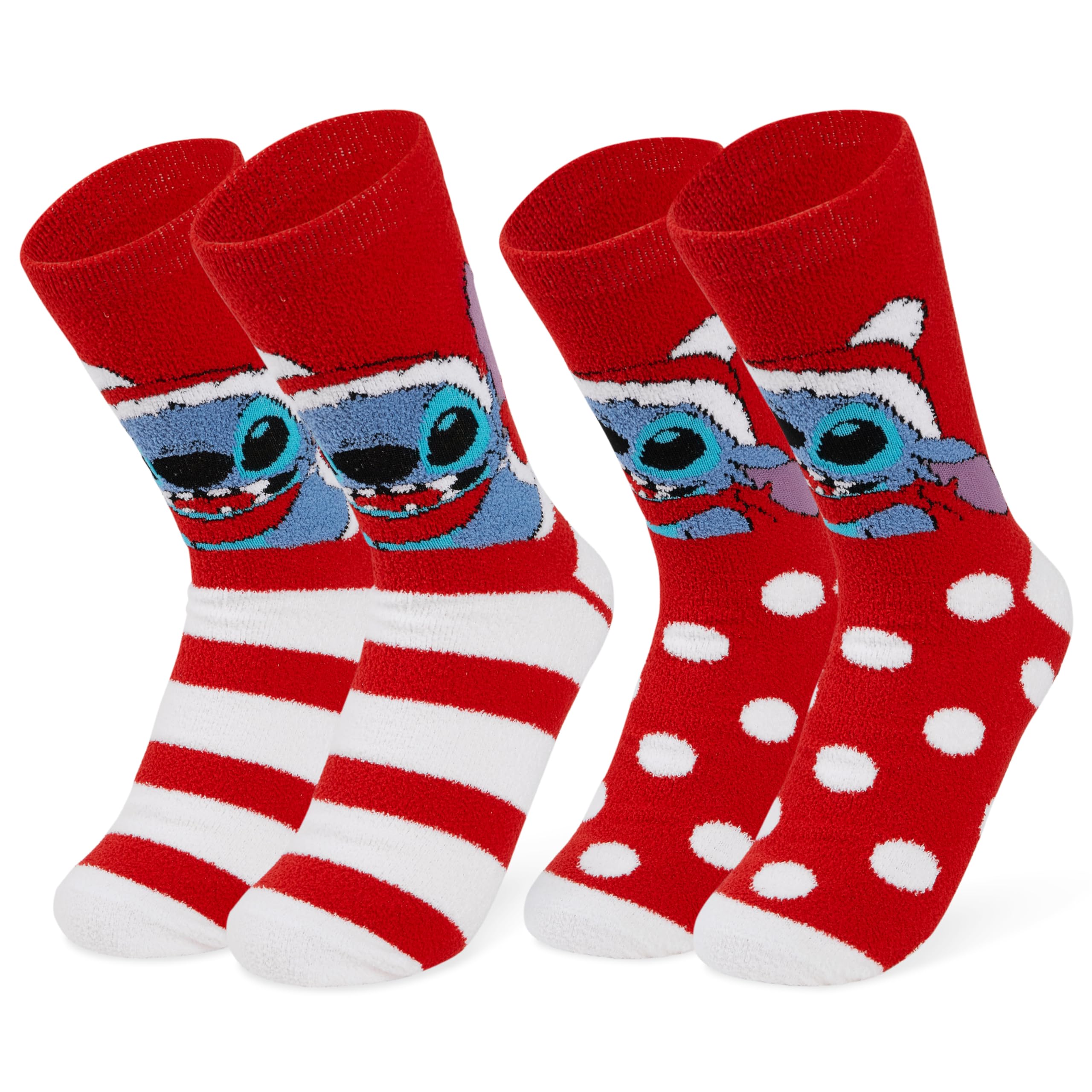 Disney Calze Donna a Pantofola - Set 2 Paia Calzini Antiscivolo Invernali Stitch Topolino Minnie Baby Yoda