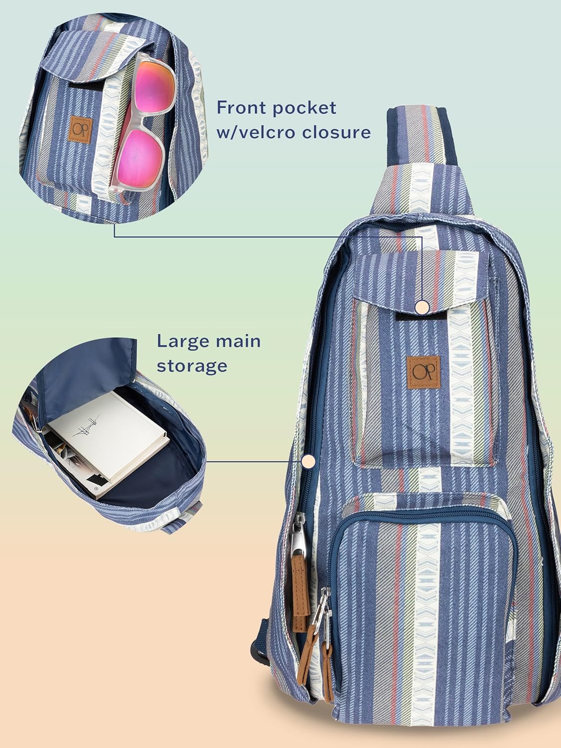 Ocean Pacific Crossbody Sling Bag for Everyday Use, Travel, Work - Casual Daypack for Men Women - Image 5