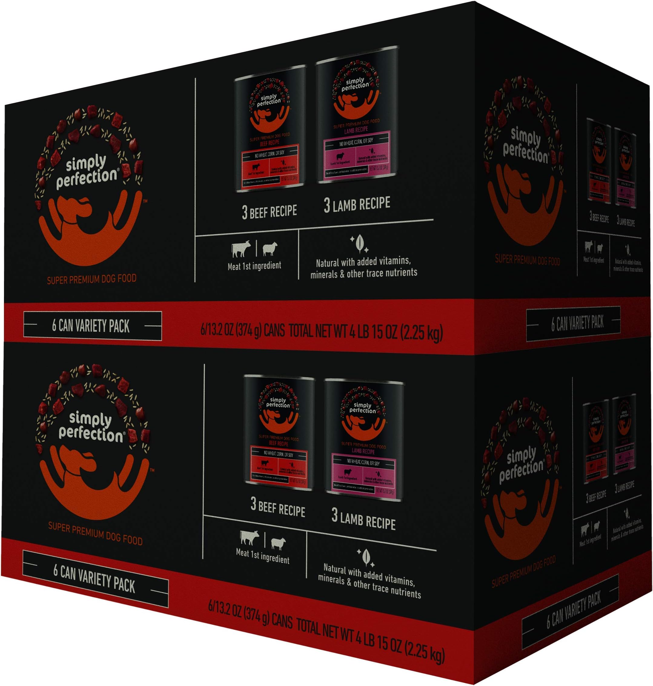 Super Premium Beef Recipe-Lamb Recipe Variety Pack, 12 Cans