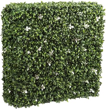 Patio Artificial Hedge Wall Privacy Hedging Fence for Backyard Balcony Deck Free-Standing Office Room Divider Gardenia Green Backdrop 40L x60H x10D