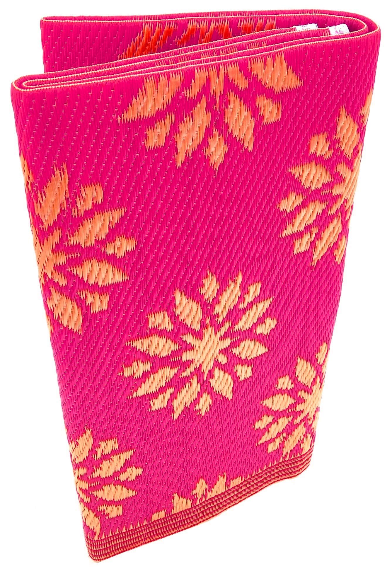 MANRIF Virgin Plastic Chatai Mat (PINK, 6 x 9) Multi Design-image-12