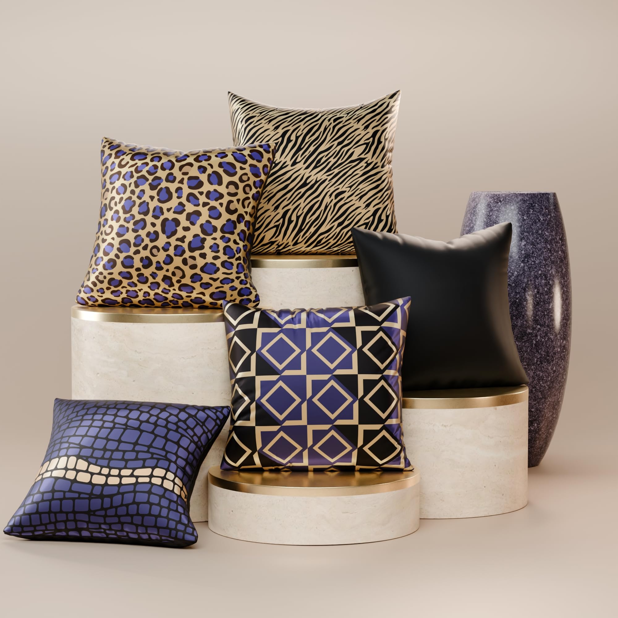 Stoa Paris Cushion Cover Set of 5, Home Decor for Sofa, Bed & Living Room, Digital Printed Cushion Cover 16 Inch x 16 Inch, Soft Touch Finish, Hidden Zip Closure, Charlotte’s Muse - Charlotte-picture-31