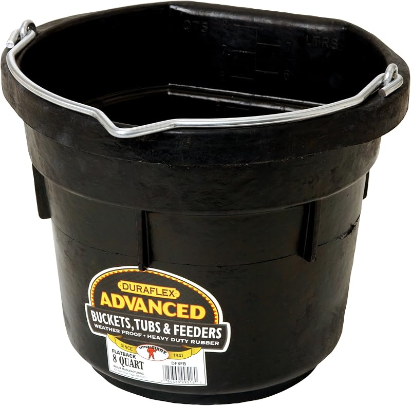 Balde de Borracha com Fundo Plano para Cavalos Little Giant, 8 qt (aprox. 7,57 L)