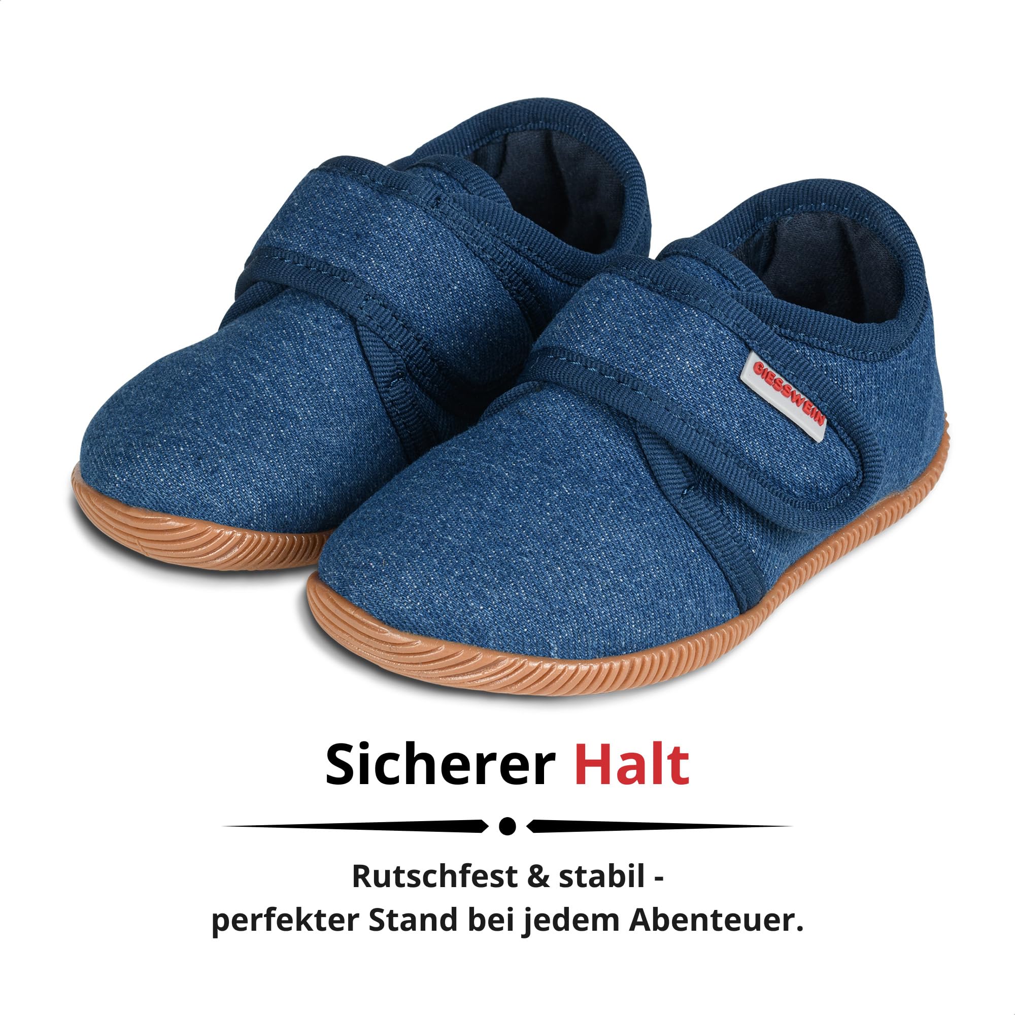 Giesswein Kinder Hausschuhe Senscheid - Slim-Fit Pantoffel, Kindergarten Schlappen, Rutschfeste Krabbel Schuhe