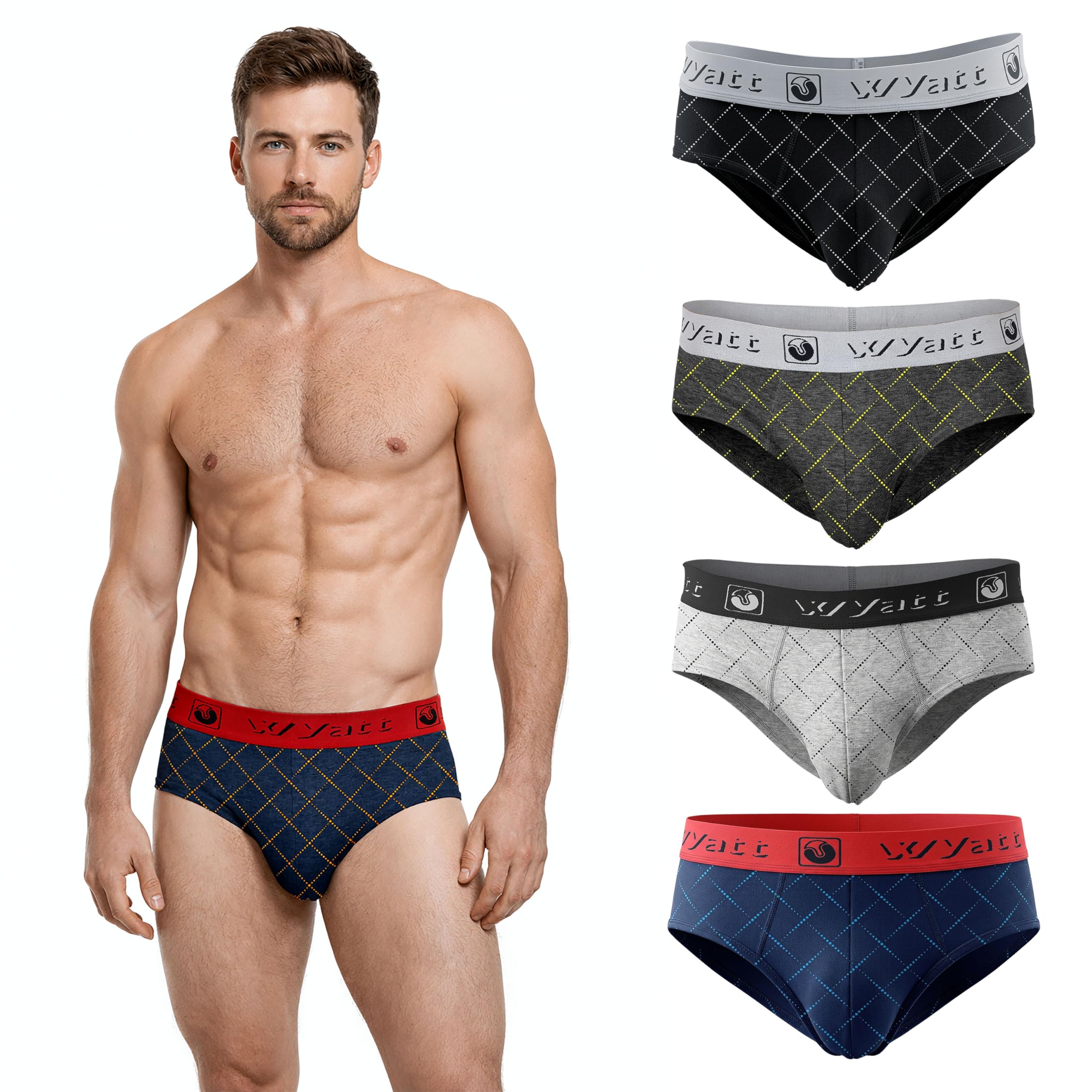 Mens Regular Multicolor Printed Brief(Pack of 5)-image-49