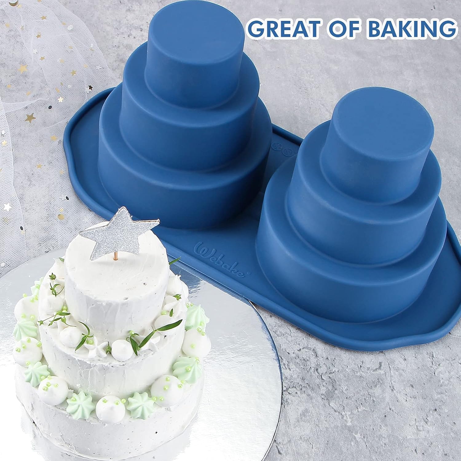 Kitchen Dining Bar Other Baking Accessories Wedding Birthday Tiered Cake Shape Silicone Mold Baking Accs Cake Decorating