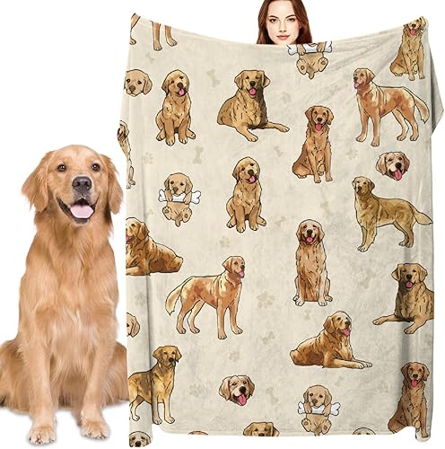 Manta Golden Retriever  Manta de franela suave para perros amantes de mascotas, mujeres, niños y niñas, 40 x 30 pulgadas