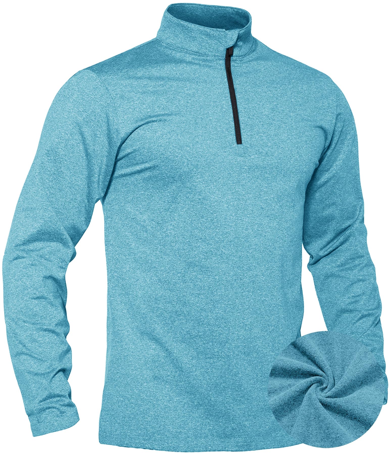 TACVASEN Camiseta de manga larga para hombre, con media cremallera, forro polar, capa base térmica