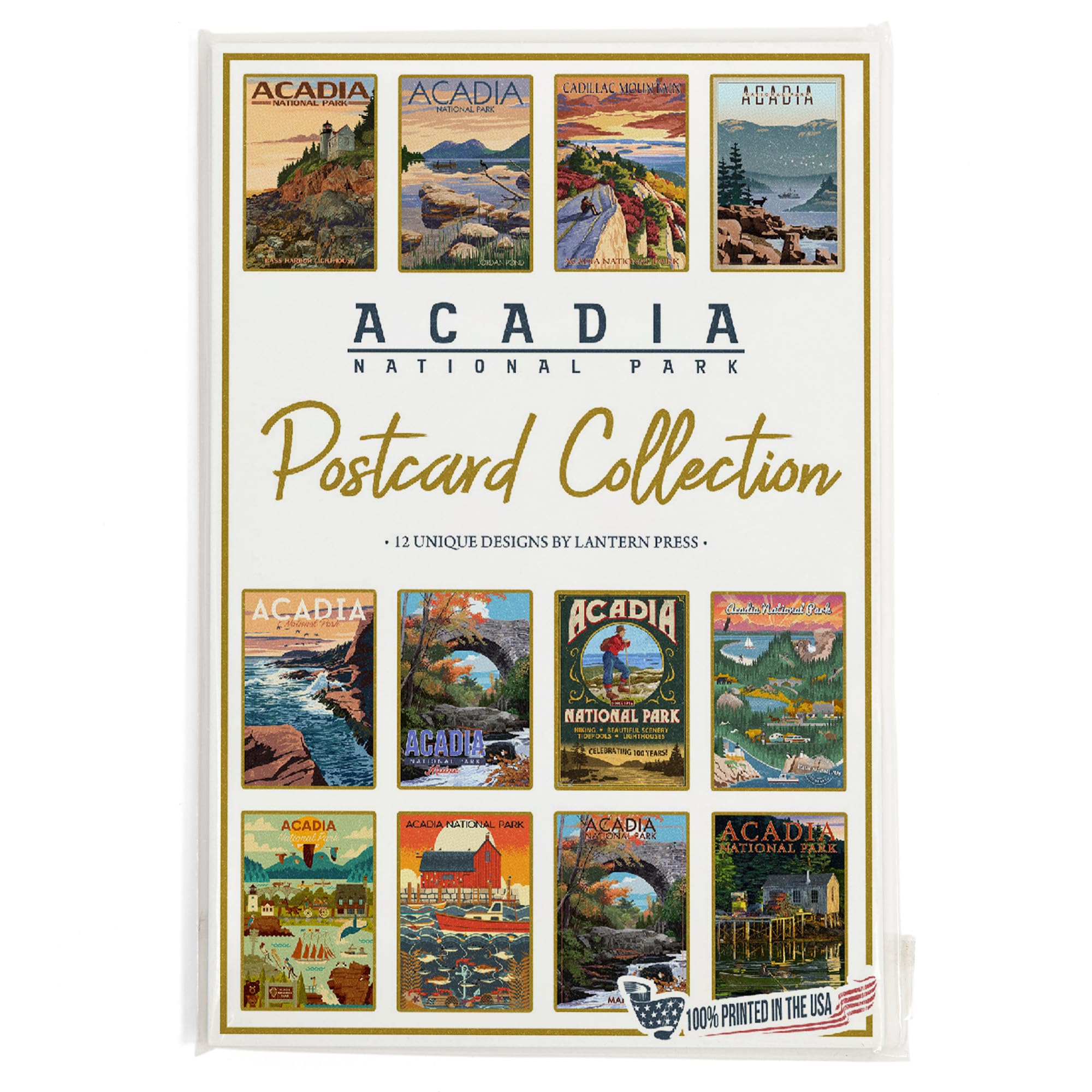 Lantern Press Acadia National Park - Postcard Set of 12 Different Original Hand Illustrated Postcards …