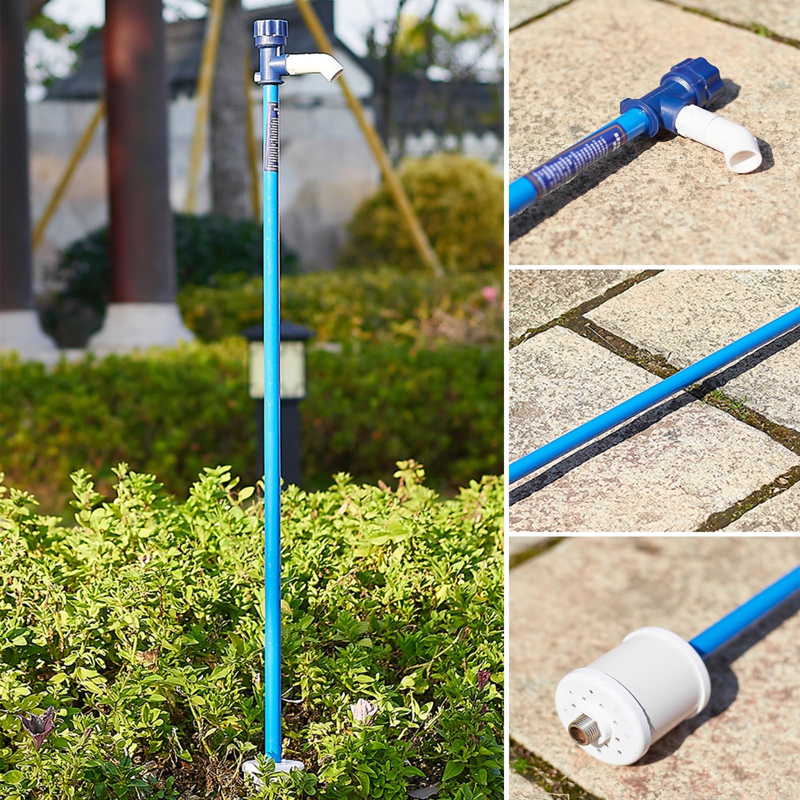 Supporto per tubo da giardino con rubinetto e funzione antigelo per irrigazione e installazione fontana