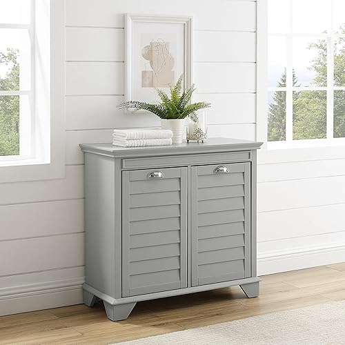 Miniatura 7 de Crosley Furniture Lydia - Cesto para ropa sucia con bolsas de clasificación de lino, almacenamiento y organización en el baño, color gris