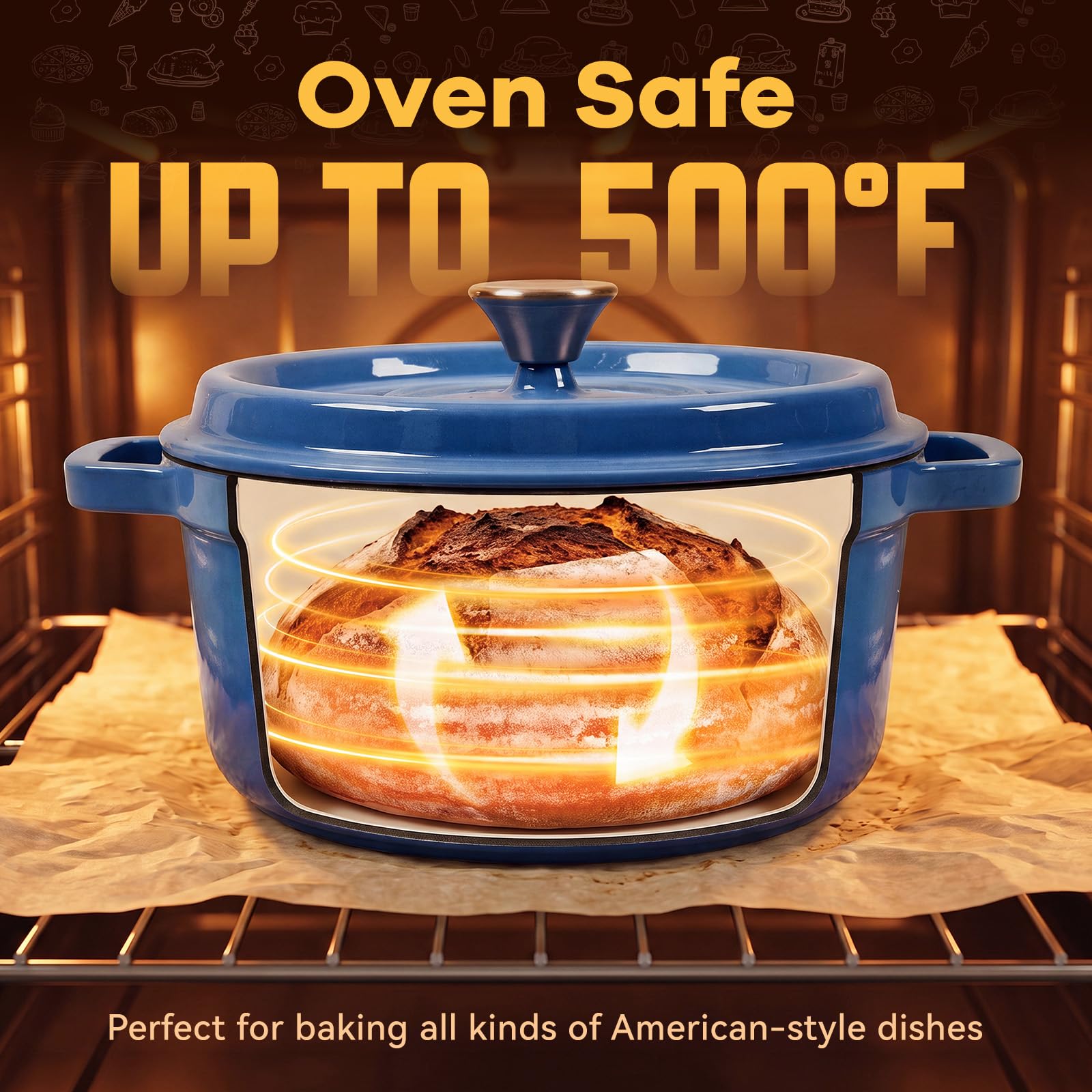 Forno olandese in ghisa smaltata, 24 cm, 4 l, casseruola con